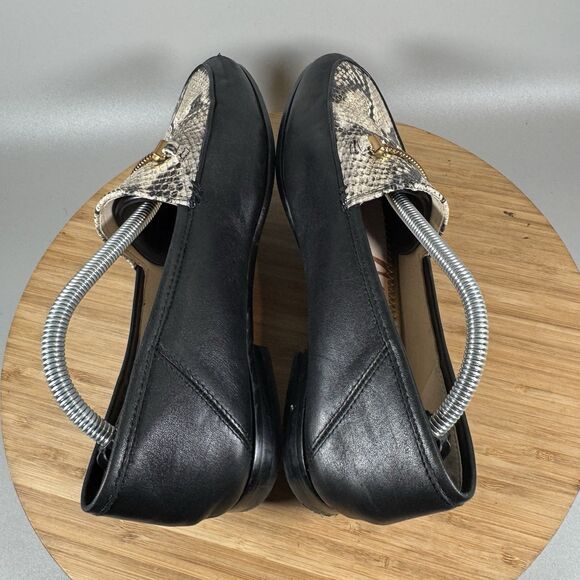 Sam Edelman Lior Horsebit Buckle‎ Loafers Womens 7.5 Black Snake Leather Shoes - Picture 5 of 8